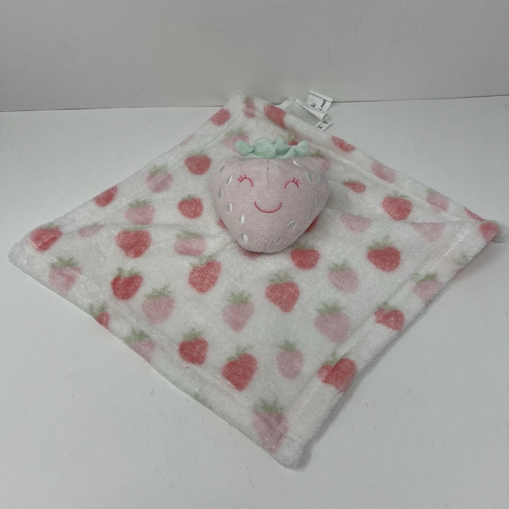 Lucky Moon Strawberry Lovey Security lovies‎ White Pink Baby Comfort 11x11